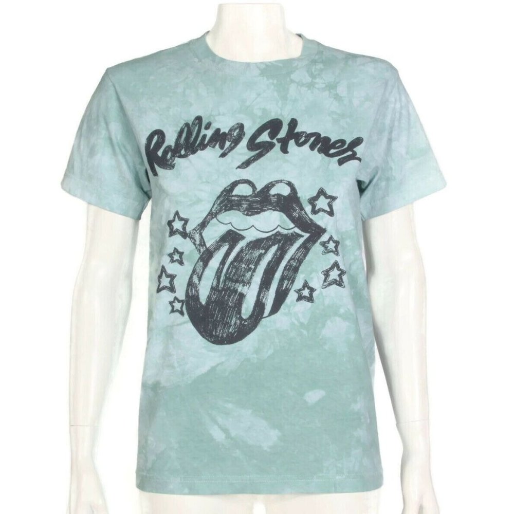 New Daydreamer X Free People Rolling Stones  Green Tie Dye T-Shirt sz XS NWT 188